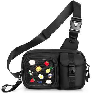 4660 Ita Chest Pack Pin Display Bag with Insert, Ita Sling Bag , Black Pin